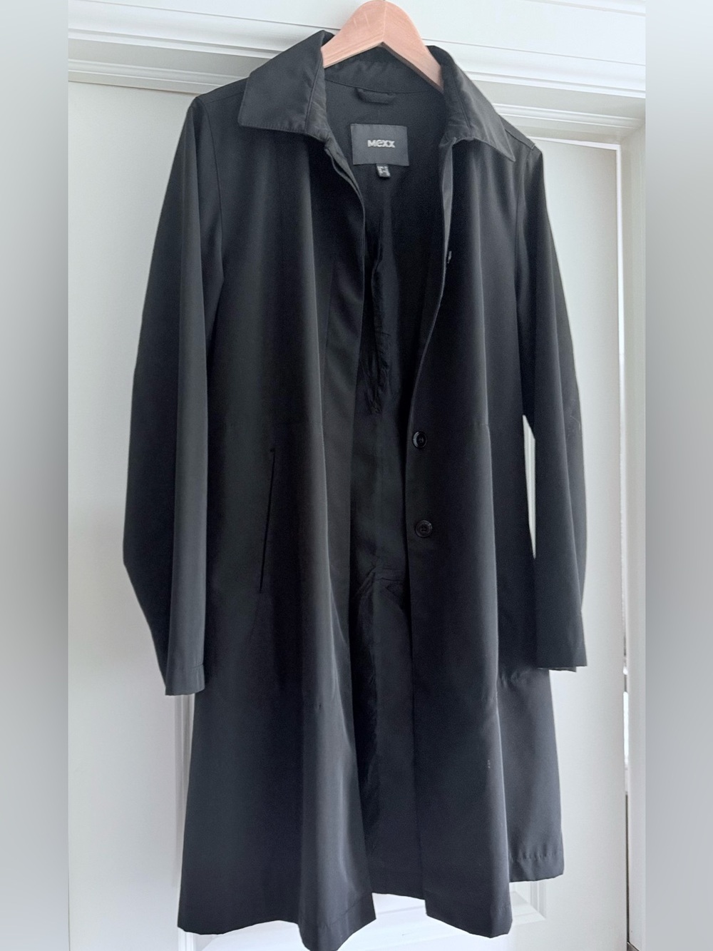 Mexx Black Single-Breasted Trench Coat
